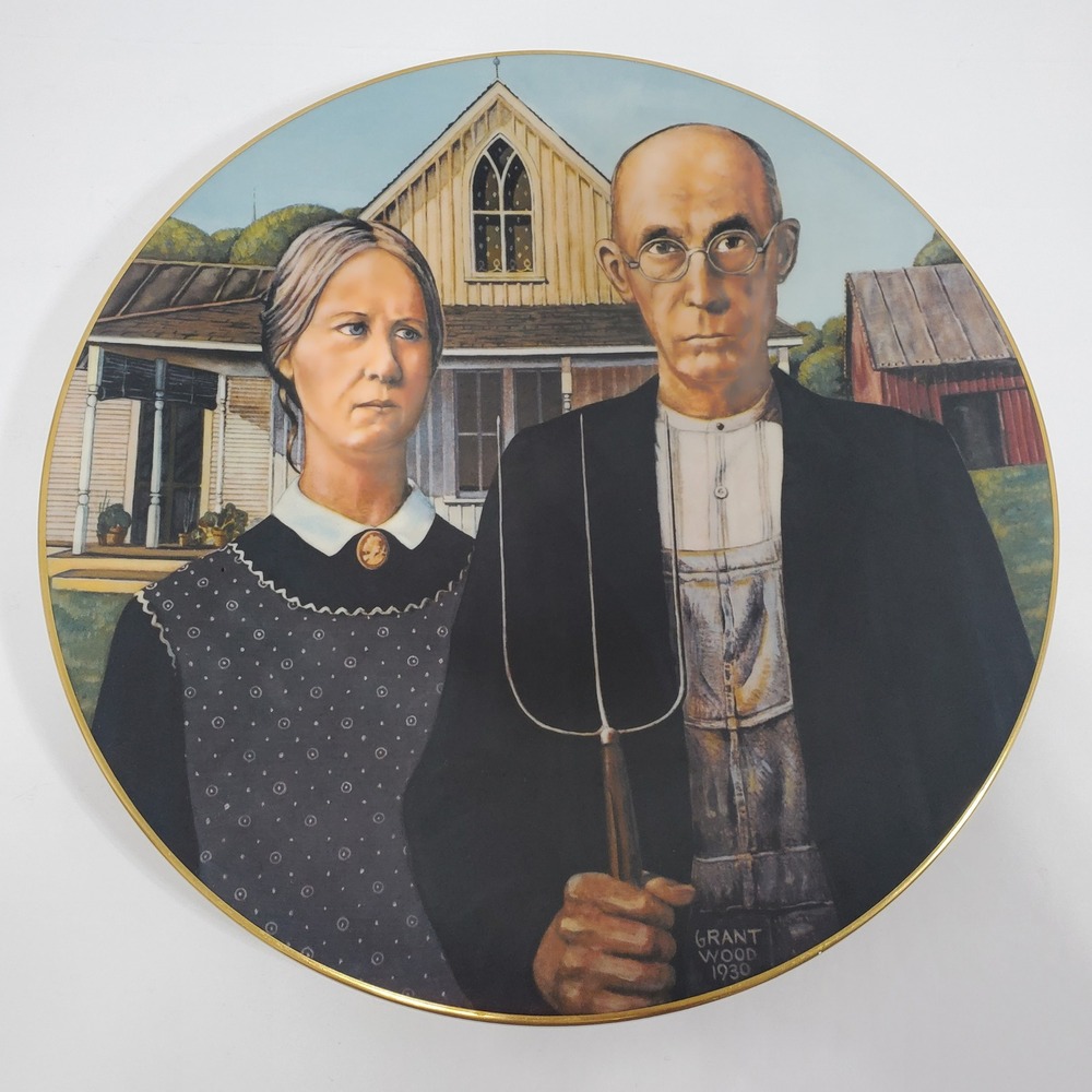 Grant Wood American Gothic Collector Plate 10.25" 1981 First Issue Farmer‎